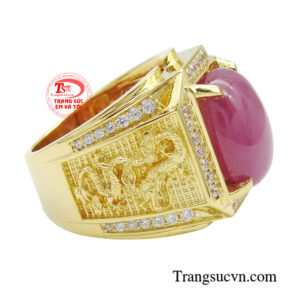 Nhẫn nam ruby sao