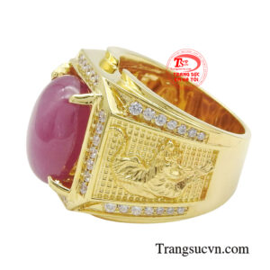 Nhẫn nam ruby sao